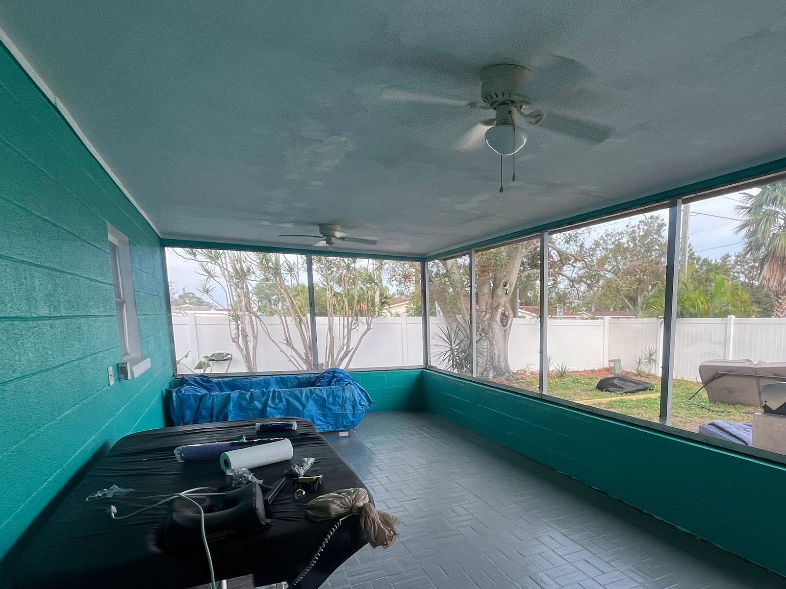 Florida porch revitalized and restored.  