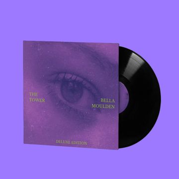 Vinyl record with purple eye cover titled The Tower by Bella Moulden.