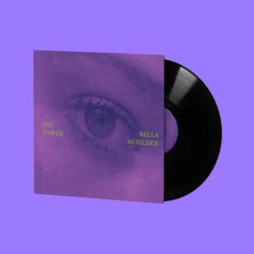 Vinyl record with purple cover featuring an eye and gold text.