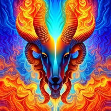 Rams horns on fire
