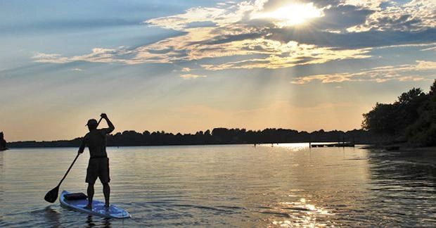 Stand-up paddleboarding on Lake Benton from the Capital Cove dock