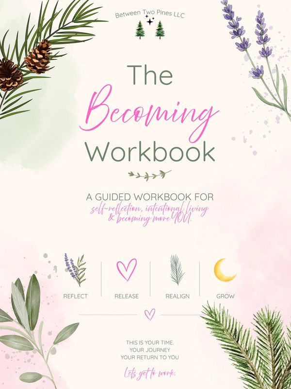 Cover of The Becoming Workbook with nature-inspired design.