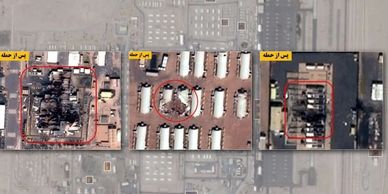 Satellite images showing damaged facilities.