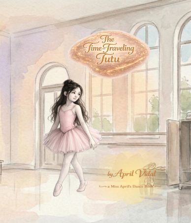 A young ballerina in a pink tutu practicing dance indoors.