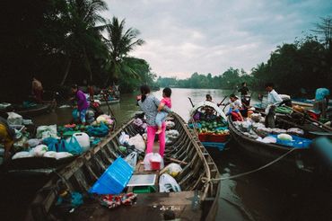 Floating market in Mekong delta