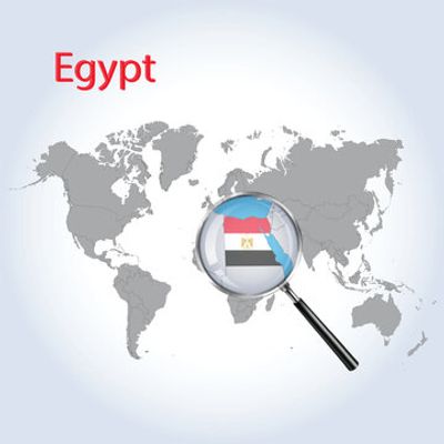 Clipart of Egypt on a world map