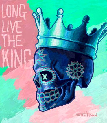 King Calavera digital painting of day of the day skull by Estabon Jay Tittle