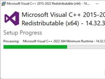 Installazione di Microsoft Visual C++ in corso.