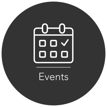 Icon of a calendar with a checkmark titled 'Events'.