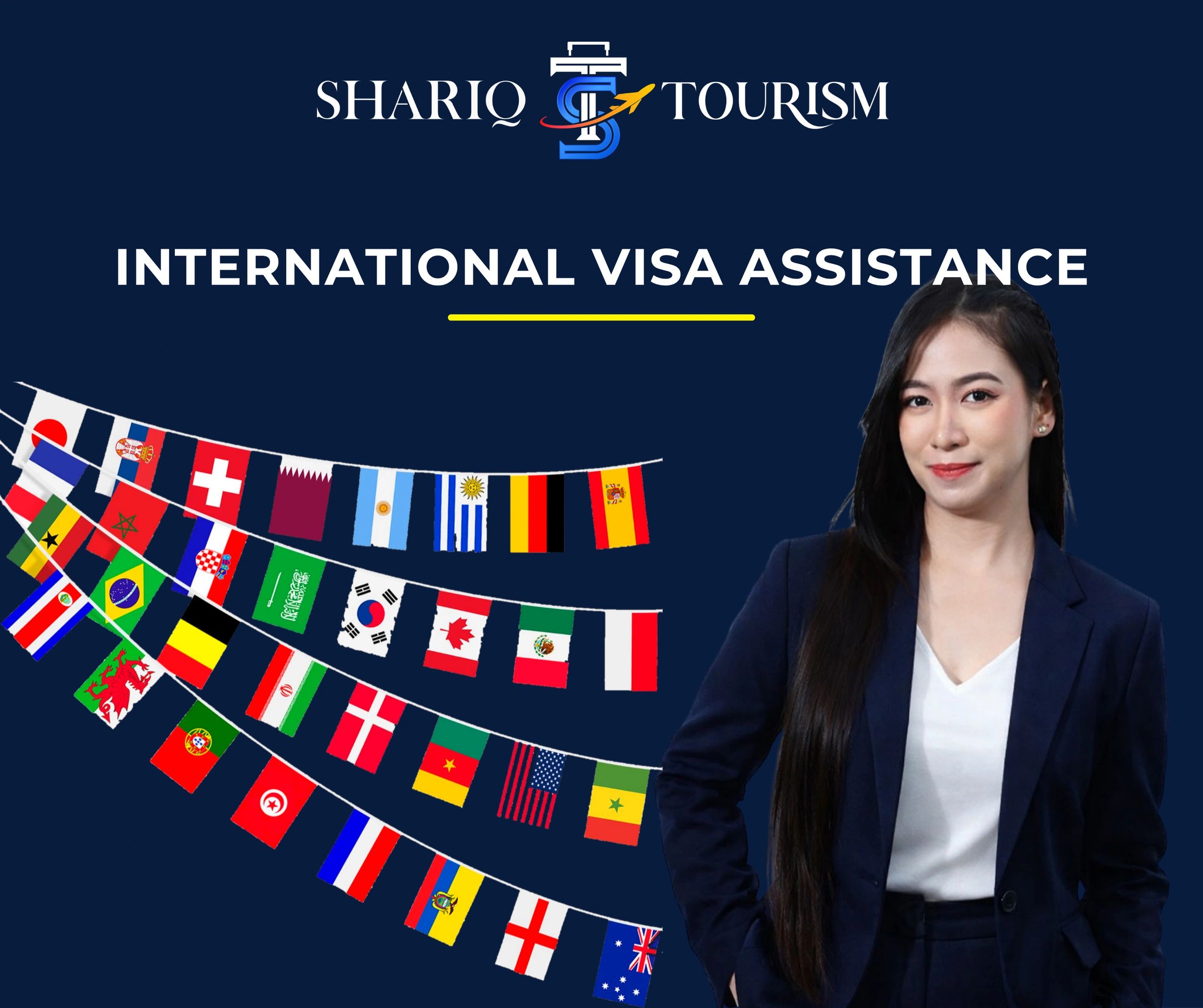 Shariq Tourism offers international visa assistance services.