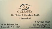 Business card for Dr. Christa J. Cavallaro, O.D., optometrist.