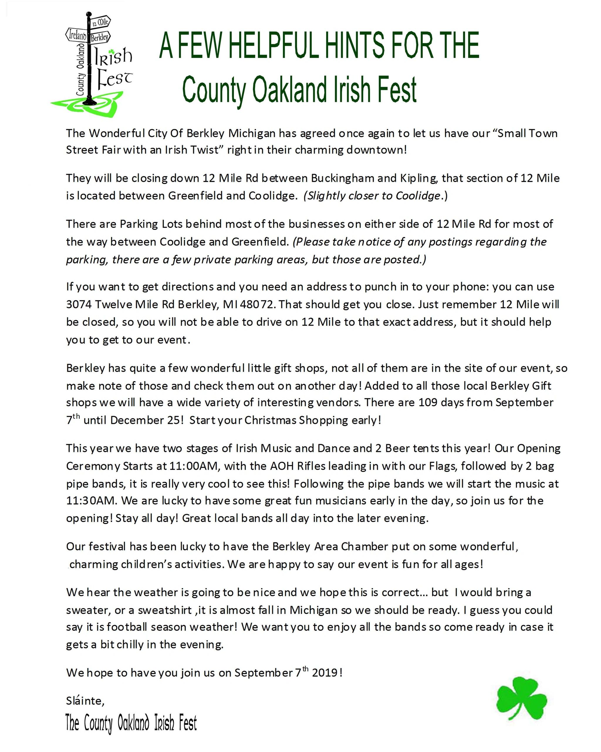 County Oakland Irish Festival Oakland County Irish Festival 2022