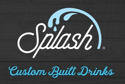 Logo for Splash Custom Built Drinks with water splash design.
