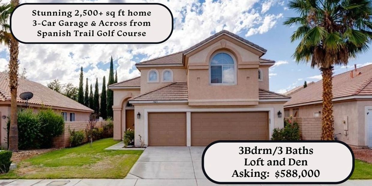 Spacious 3-bedroom home with 3-car garage near golf course.