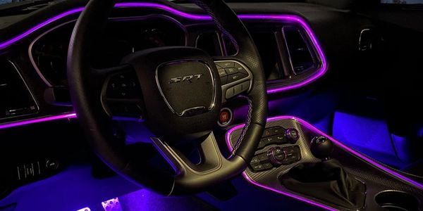 purple ambient interior car lighting