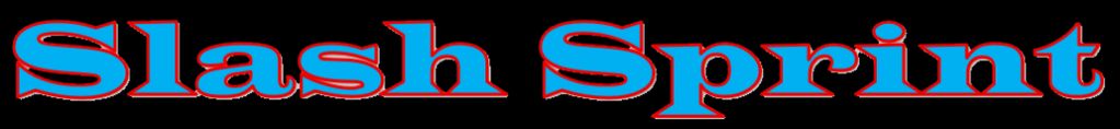 Text reading 'Slash Sprint' in bold red and blue.