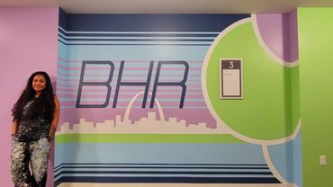 BHR business suite logo mural.
