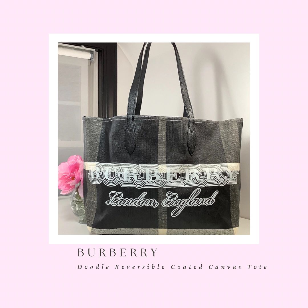 Burberry Doodle Reversible Coated Canvas Tote