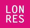 Logo with 'LON RES' text in white on a magenta background.