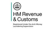 Logo of HM Revenue &amp; Customs with anti-money laundering supervision note.
