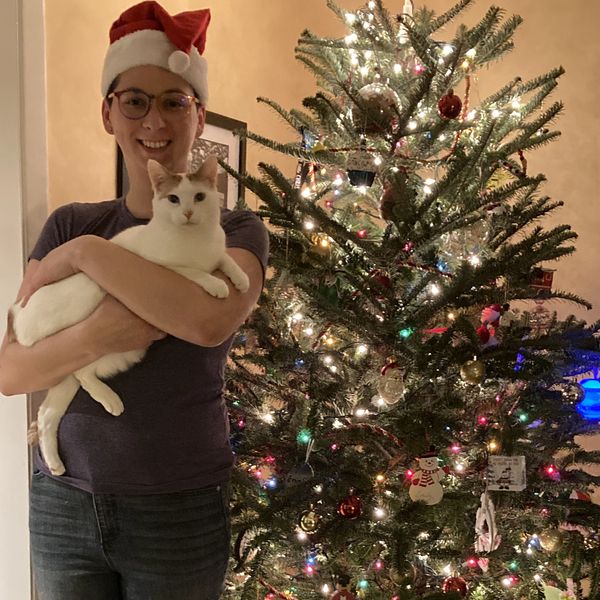 Therapist holding a cat