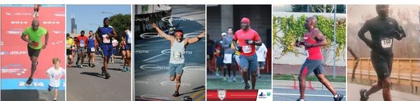 Collage images of runners in a race