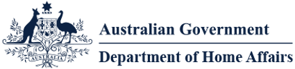Logo of the Australian Government Department of Home Affairs.