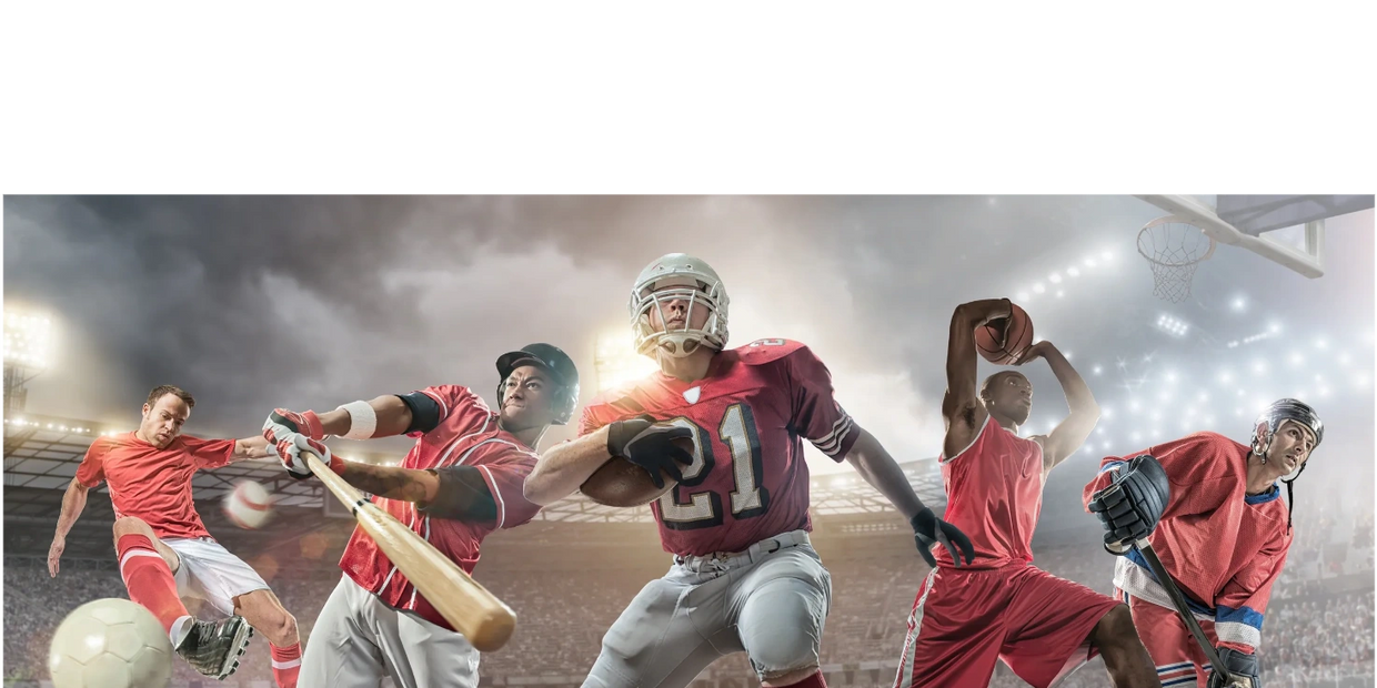 Athletes from various sports in action on a stadium field.