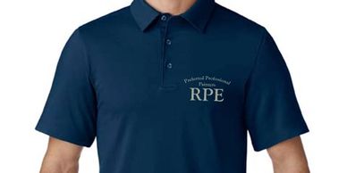 General Contractor Polo Shirt design by Best Feeling Shirt Co. Gray ink on Professional Navy Polo