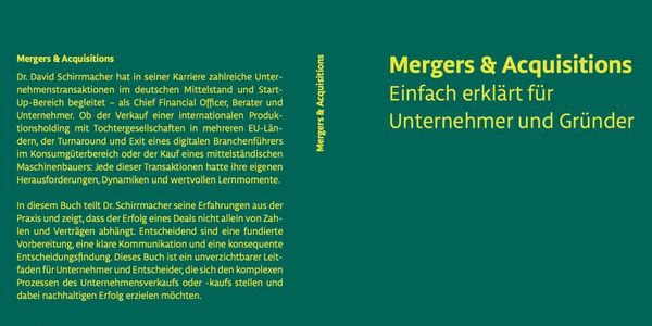 Mergers & Acquisitions - Einfach erklärt für Unternehmer und Gründer, von Dr. David Schirrmacher