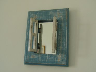 Blue window mirror