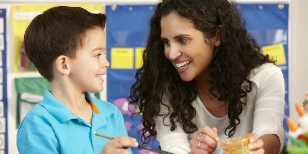 Applied Behavior Analysis ABA with children in a clinic. 