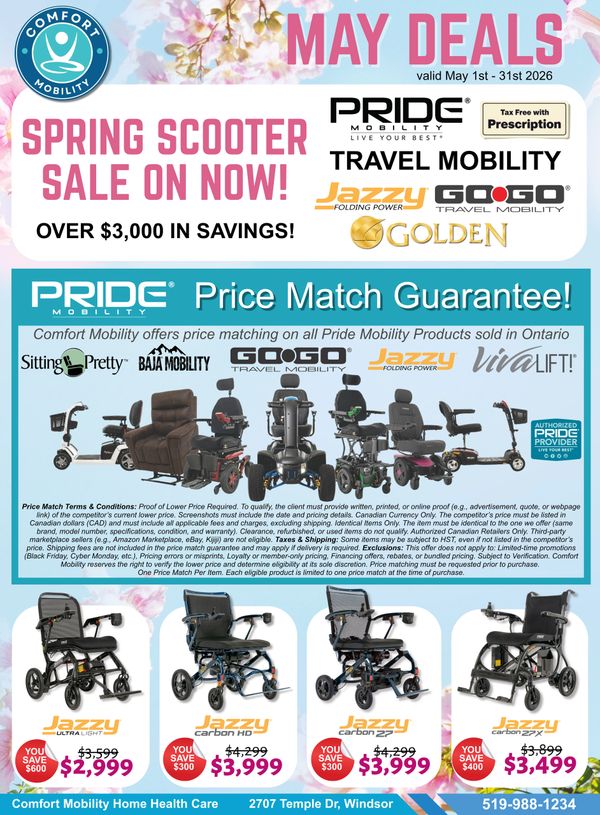May Deals include medical home care bed,  front wheeled folding walker, pedal exercisers, folding to