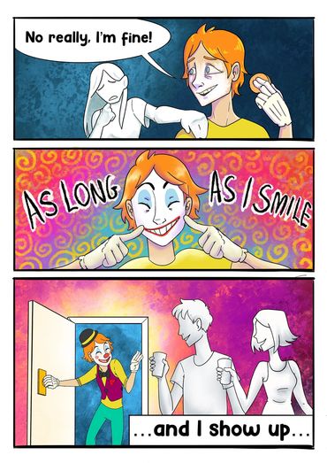 Untitled Clown Comic by Andrea Murray, 2024