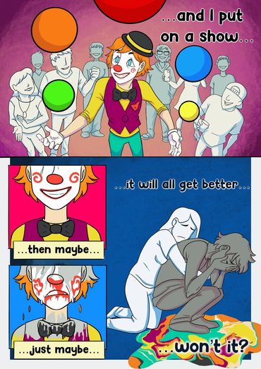 Untitled Clown Comic by Andrea Murray, 2024