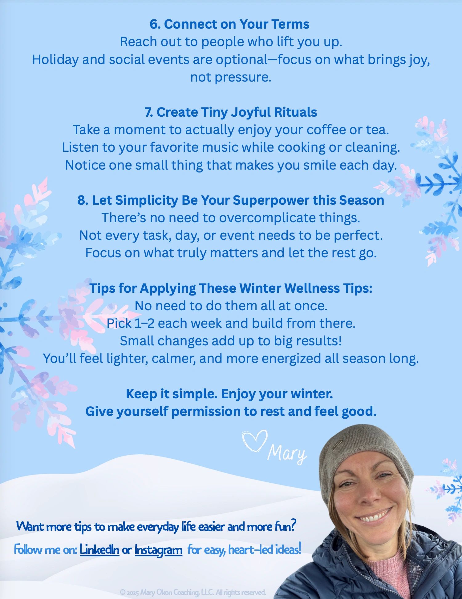 Winter wellness tips for joy, simplicity, and connection to feel lighter and energized.