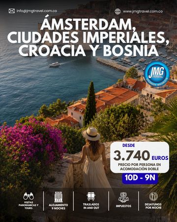 Flyer Programa Ámsterdam, Ciudades Imperiales, Croacia y Bosnia.