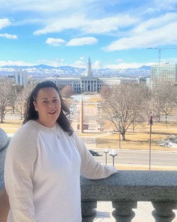 Christy Ruckus Fidura at the Colorado Capitol.