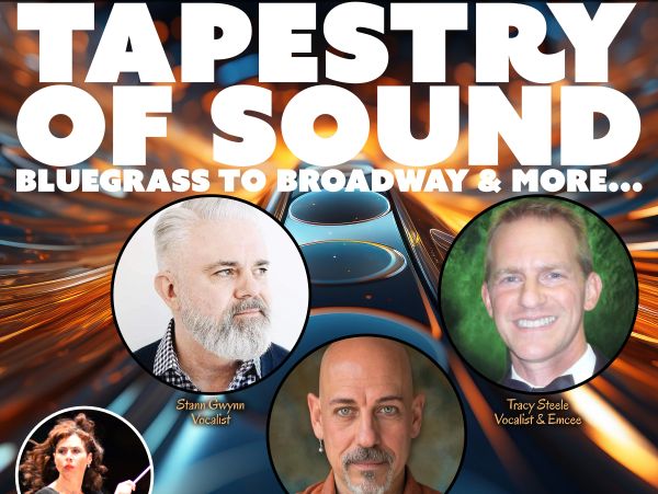 Promotional poster for 'Tapestry of Sound' featuring vocalists and emcees.