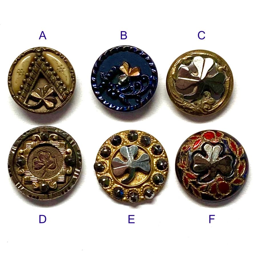 Pick a 19th Century Clover / Shamrock Button from the Dropdown Menu