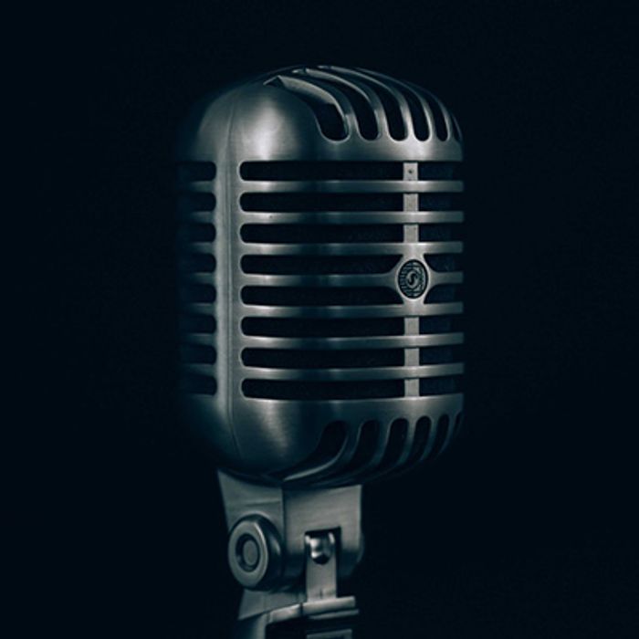 A black microphone