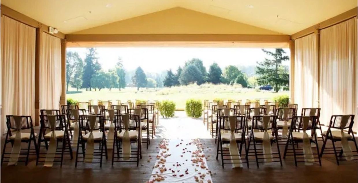 Exclusive event venue with stunning golf course backdrop. 