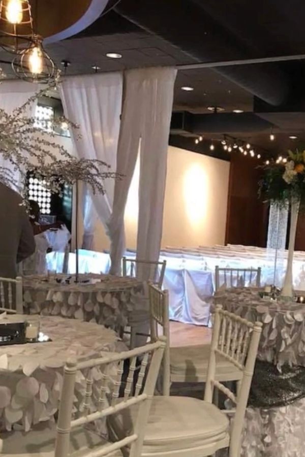 Setting up for luxurious wedding