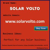 Solar Volto is great brand name for your next SOLAR business adventure. It is Unique, Easy to Speak