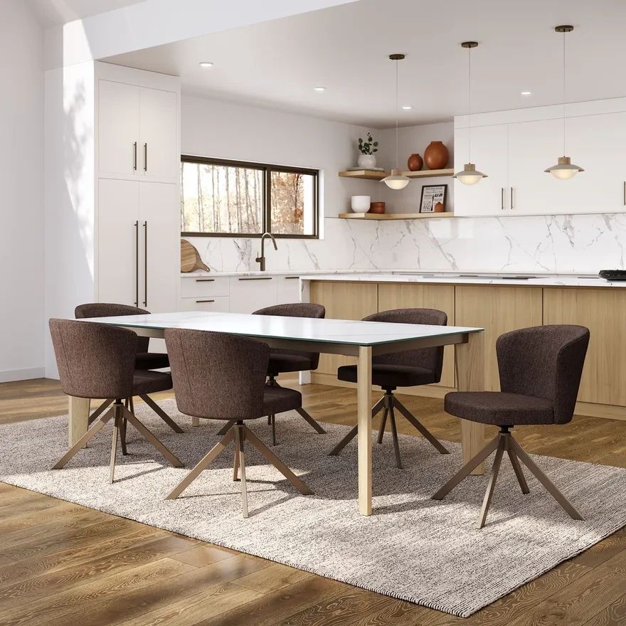 Amisco Bryson Swivel Memory Chair on Fabiola Table