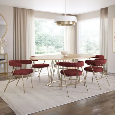 Amisco Arcona Chair Set in LW Pinot fabric and Champagne Metal