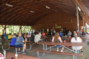 Audience and band  at the Mo Blues Blues in The Park event  held in the Jefferson City Mo Memorial P