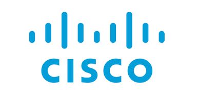 Blue Cisco logo with stylized digital signal bars above the text.