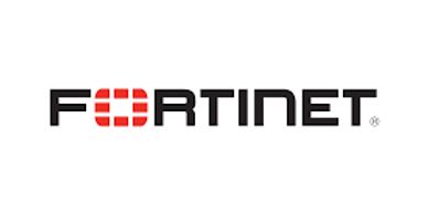 Logo of Fortinet with distinct red and black design elements.