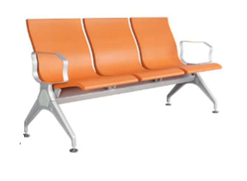 PU Waiting Chair with Stainless Steel Frame – Ideal for Hospital & Clinic Waiting Areas
